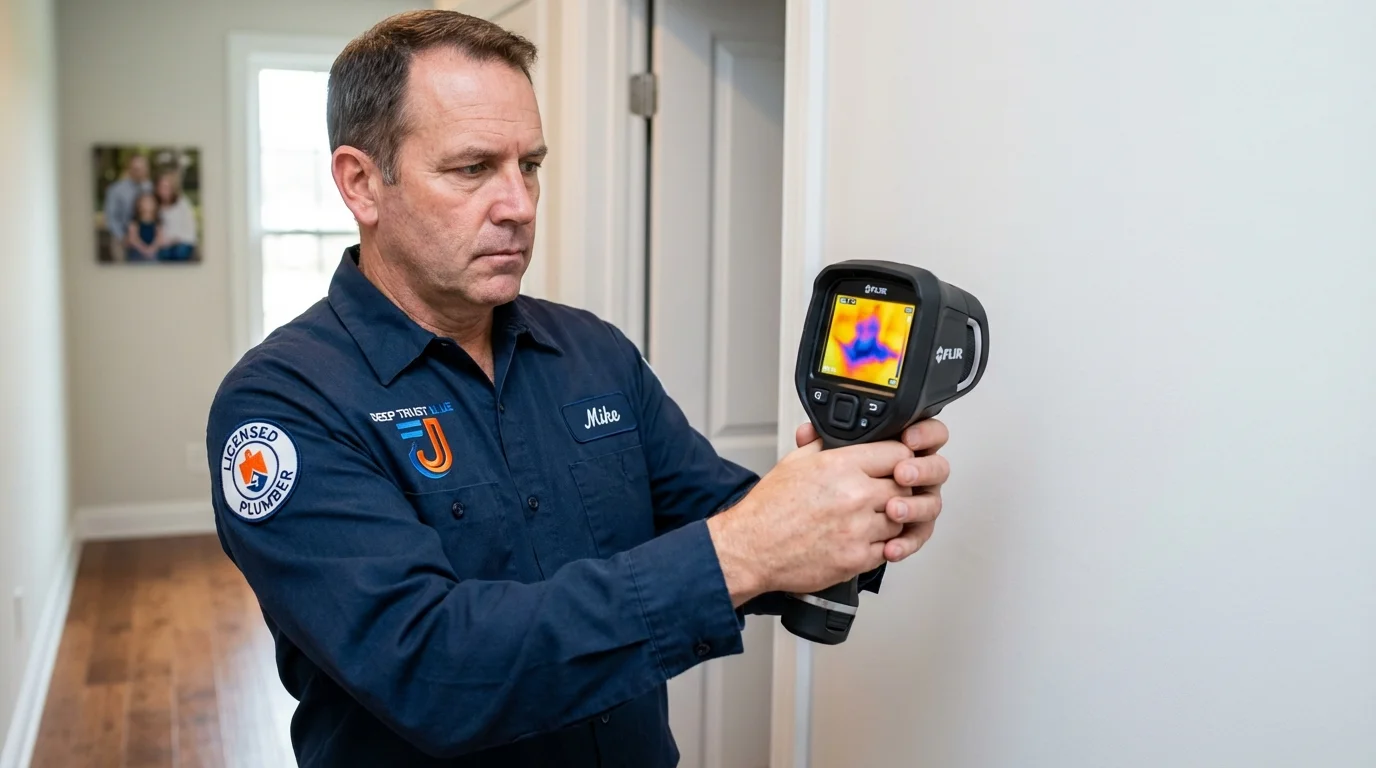 Thermal imaging leak detection by Johns Plumbing LLC in East Rockaway